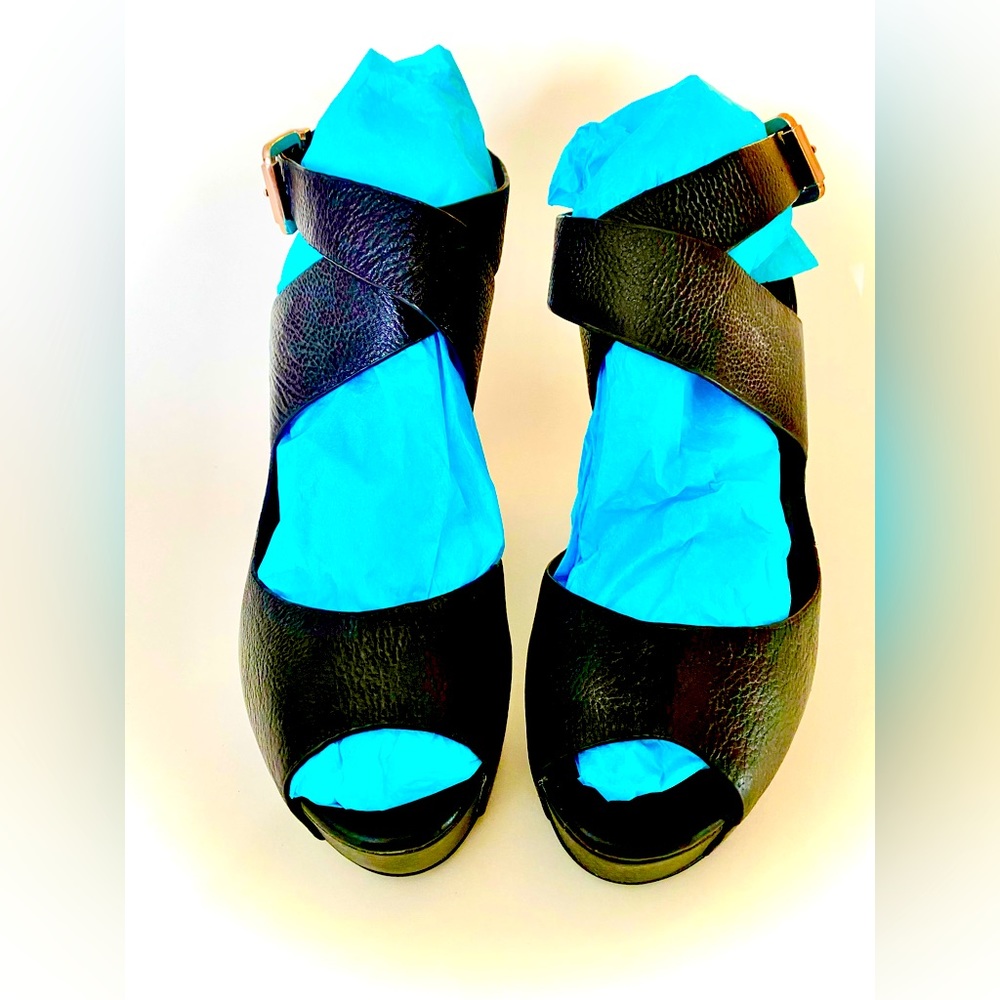 BCBG Platforms with ballerina strapping.  Hott!